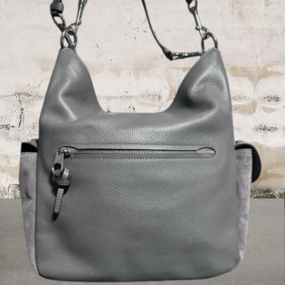 Coach C1522 Pennie Hobo Heather Gray Suede & Leather Convertible Shoulder Bag - Picture 5 of 8